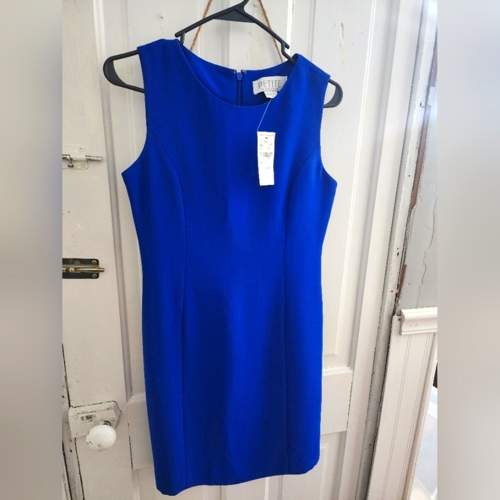 NWT Petite Sophisticate Royal Blue Sleeveless Dress Size 4
